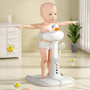 Adjustable Baby Shower Stand with Anti-Slip Base, Baby Bath With Stand, 6-36 Months Toddler Shower Standing Support, Bath Shower Standing Support, Easy Setup, Safe Design